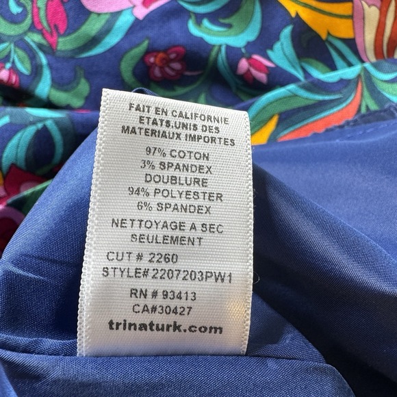 NWT $198 Trina Turk Rico A-Line Mini-Skirt India Garden Bengal Blue Size 6 - Picture 7 of 7